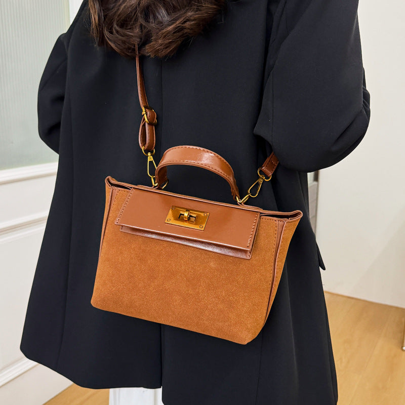 Cross-border commuting lychee pattern handbag women's 2025 new high-end light luxury versatile shoulder bag foreign style messenger bag