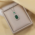 X-8178 silver green necklace