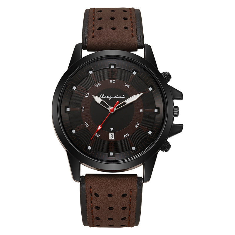 Shangmei aliexpress sports men's quartz fashion belt military watch student calendar watch one piece dropshipping white face black