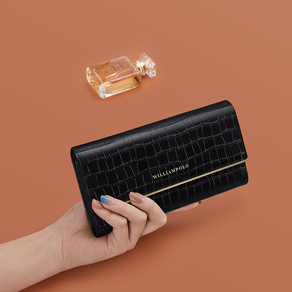 Emperor Paul women's wallet long first-layer cowhide alligator pattern high-end genuine wallet clutch bag women's wholesale