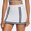 New arrivalfashion tape sports short skirt high waistslimming look tennis skirt breathable a-line running silm yoga short skirt for women