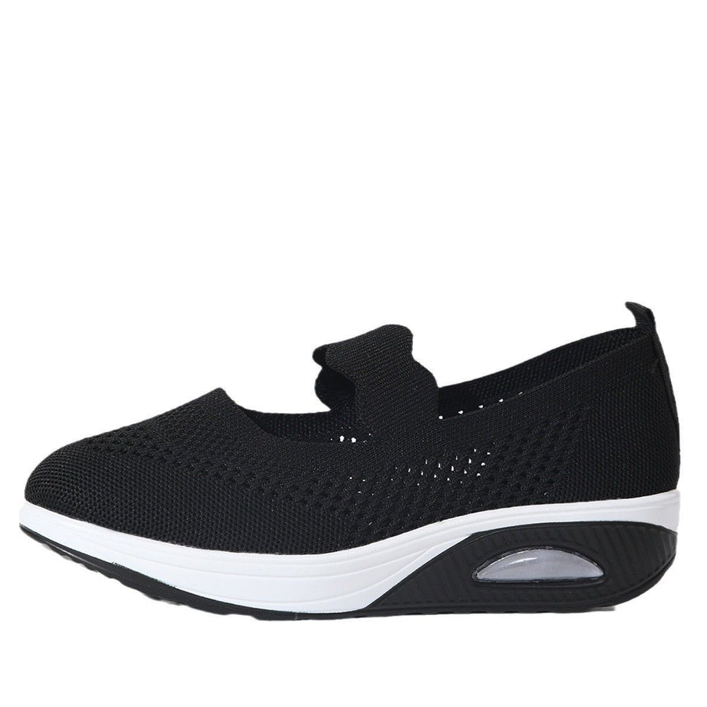 Breathable mesh platform sneakers - autumn  air cushion plus size slip-on running shoes for women -
