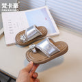 Vancahao ins french rhinestone slippers  summernew arrivalk-stylegirlfashion toe beach sandals