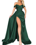 direct sales cross-border trade banquet high-slit sexy host one-shoulder slimming party evening dress