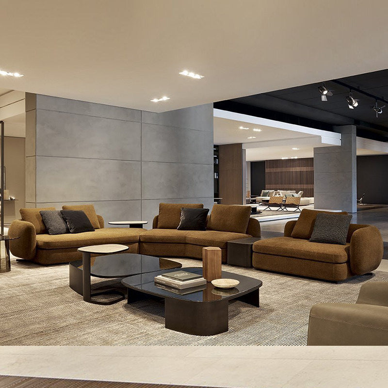 Saint-germain fabric sofa - luxury living room set, italian minimalist curved & unique shape sofa combination