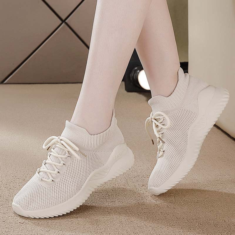 Women's flyknit sneakers - 2026 spring/summer new collection - versatile mesh, breathable, lightweight, shock-absorbing, casual athletic running shoes - yeezy style