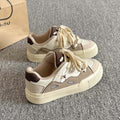 Women's white sneakers: new 2025 autumn collection - versatile platform sneakers for students, perfect with skirts, unique design, thick sole, athletic & casual style