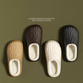 Classy pleated cotton slippers for men, home and outdoor wear, fleece-linedheattechstuffedretro cotton slippers, toe-cap half slippers for winter