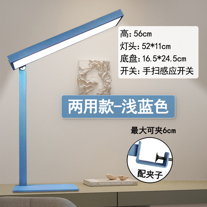 Full spectrum eye protection study desk lamp - ideal for kids' study rooms, student dorms, and reading - foldable clip-on table lamp