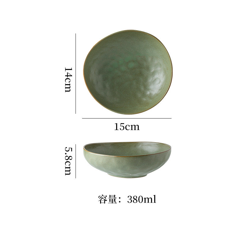 Japanese retro stoneware ceramic tableware restaurant hotel business dessert bowl soup bowl pasta bowl good-looking kiln bowl