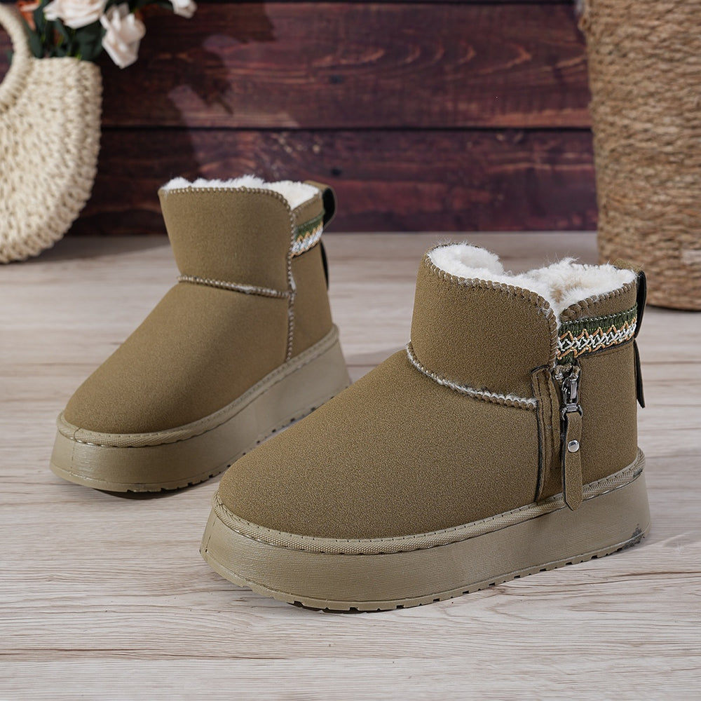side zipper thick solefleece-linedheattech snow boots for women winternew arrival cotton boots plus sizeexport short boots