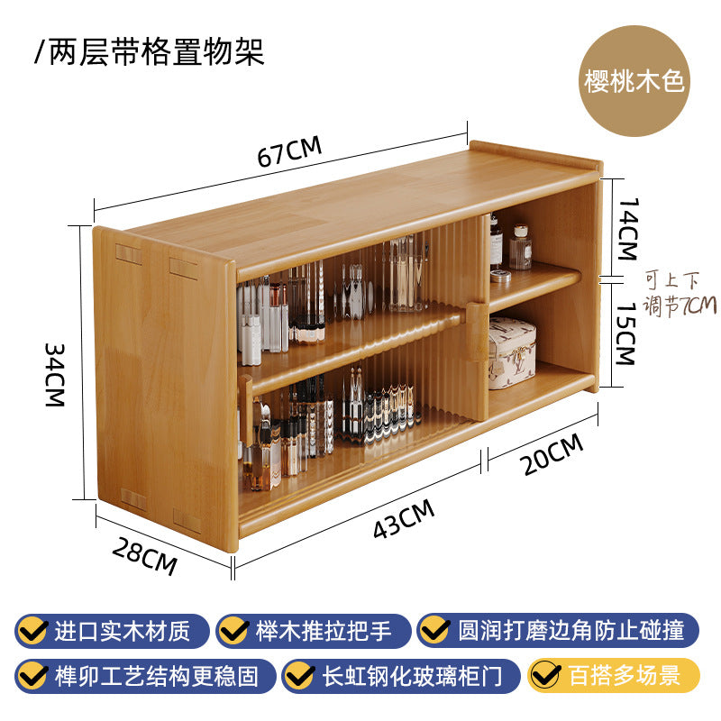 Solid wood bay window cabinet storage locker household balcony renovation window sill antique bookshelf Japanese dust-proof bookcase