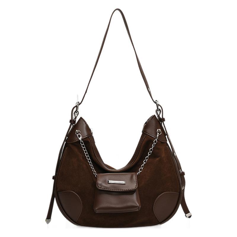 French niche bag women's 2025 popular new fashion design shoulder bag underarm bag retro contrasting messenger bag