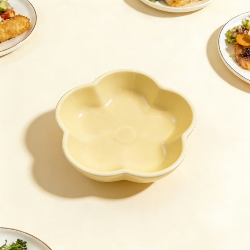 Ins cream style multi-color creative plate for home hot pot dipping dish side dish pickles vinegar plate ceramic flavor plate wholesale