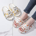 Graffiti "step on shit" slippers for women, summer outdoor wear, 2024 new cute indoor home one-strap casual couple slippers