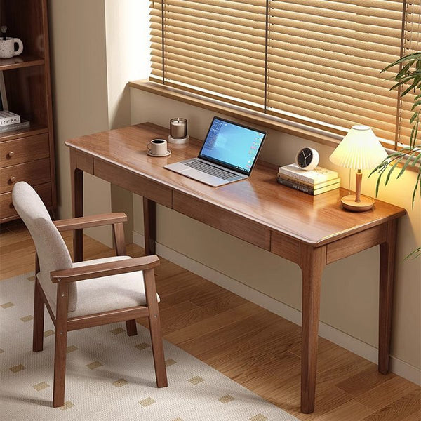 Modern simple adult long table, all solid wood narrow desk, household small apartment, student learning writing desk, computer desk