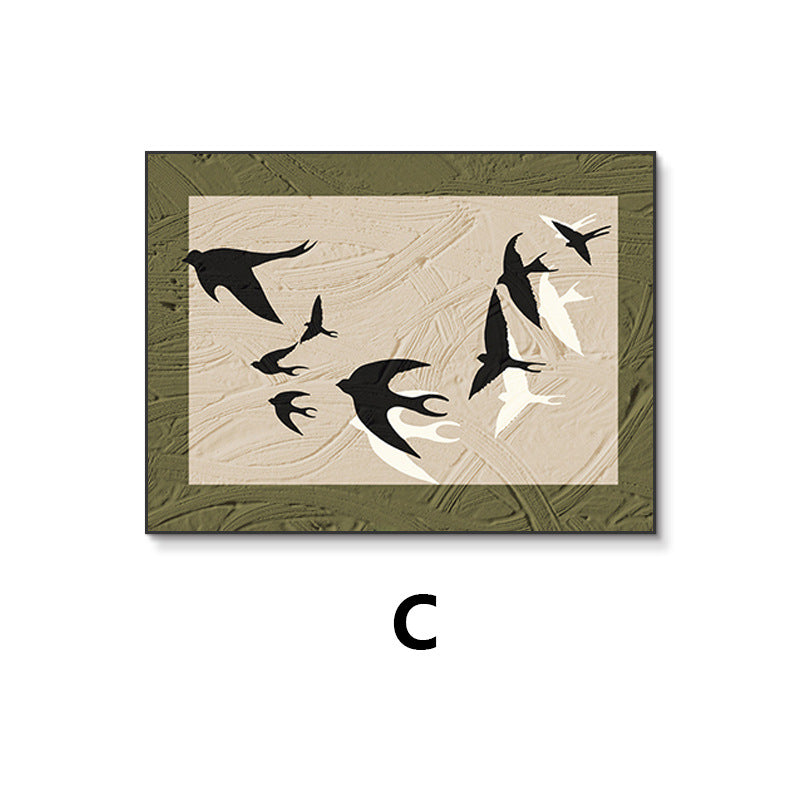 French retro meter box decorative painting advanced non-punching 2024 new abstract restaurant distribution box blocking hanging painting