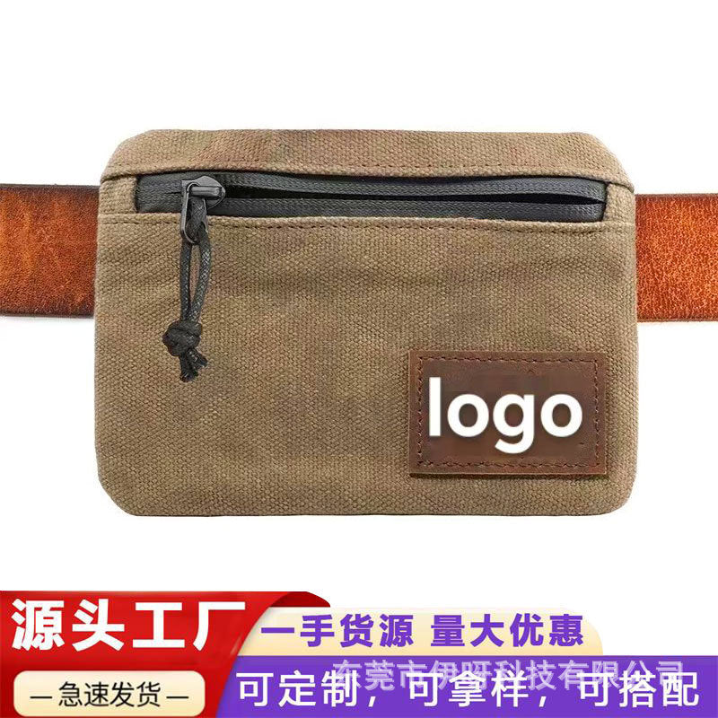 amazon outdoor camping waist bag canvas stationery bag portable storage bag multifunctional tool storage bag