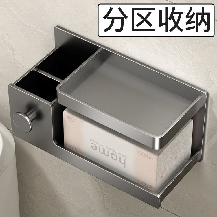 Direct sales space aluminum toilet tissue box toilet pumping carton non-punching bathroom rack wall-mounted toilet paper holder