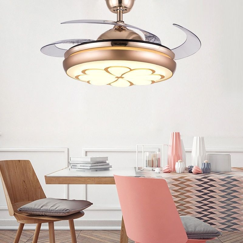 Invisible remote control ceiling fan light, high-velocity variable frequency led fan, minimalist modern living room dining room high-end living room chandelier