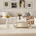 Coffee table cream style slate coffee table oval coffee table for home living room small apartment simple modern