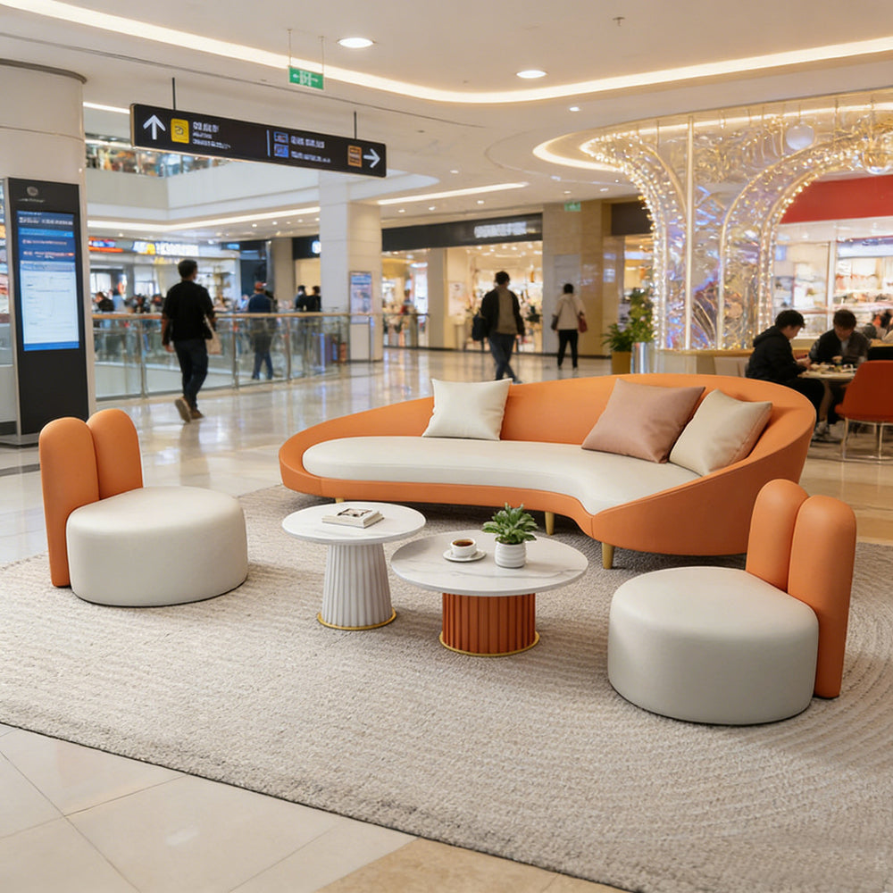 Shopping mall rest area sofa clothing store technology leather art reception and negotiation beauty salon sofa cat scratching leather sofa coffee table