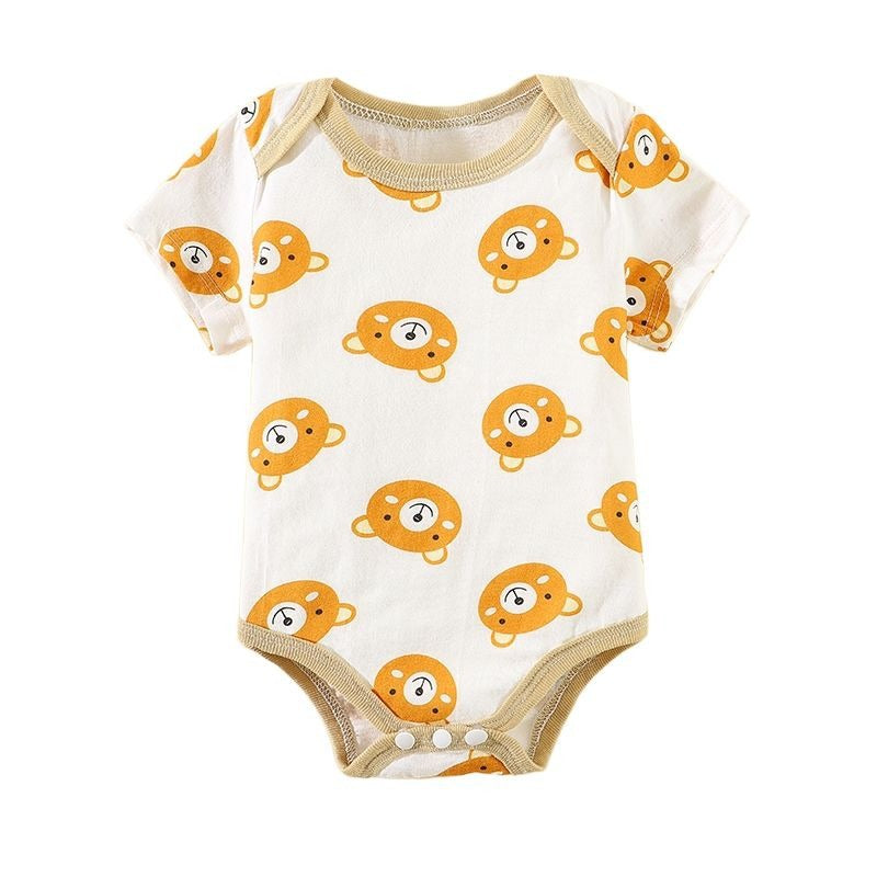 Baby romper spring autum triangle crawling short-sleeved male and female baby cotton 0-1 year old jumpsuit girl butt wrap