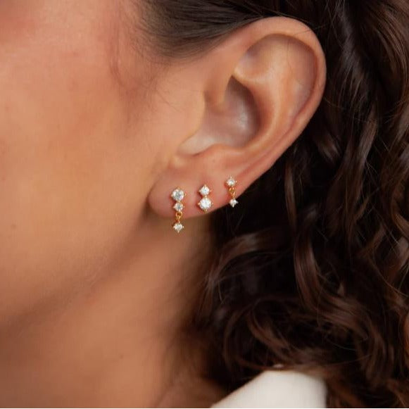 Amazon bestseller: brass electroplated zircon 12 birthstone earrings - elegant & stylish women's fashion jewelry, perfect for cross-border e-commerce