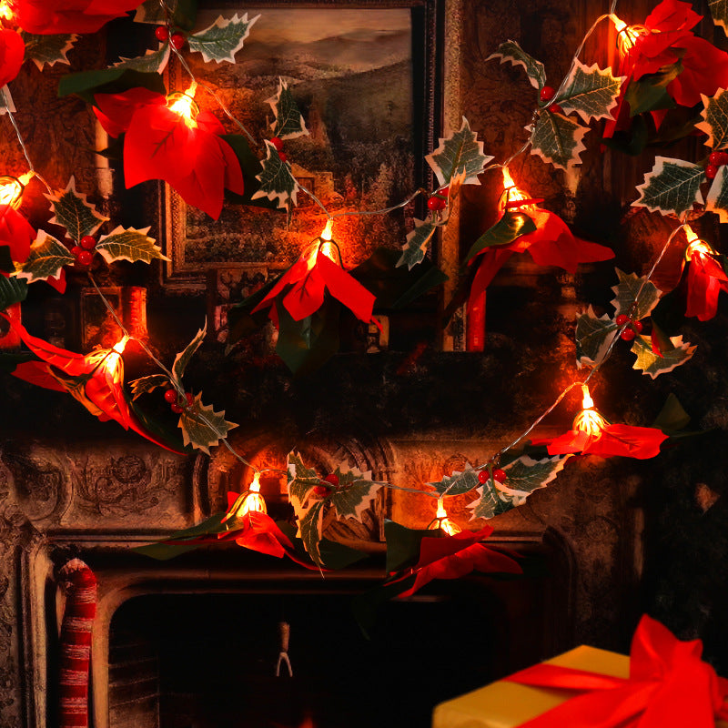 Spot Christmas decorations big safflower light string Christmas tree pendant accessories Christmas atmosphere decorative lights