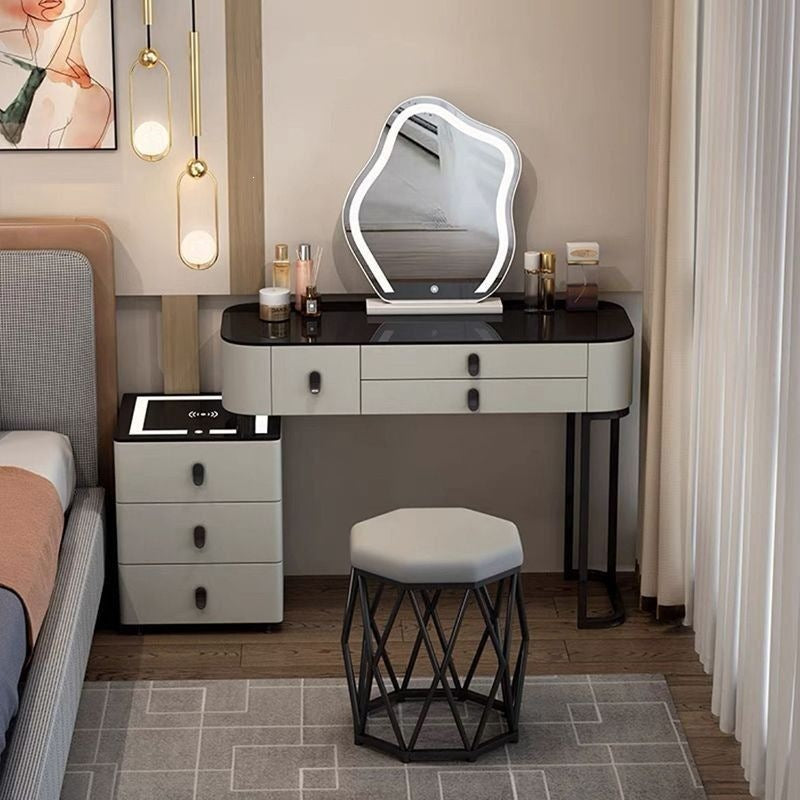 Vanity table bedroom solid wood smart home vanity table multi-functional makeup table accessible luxurycasualplaid vanity table