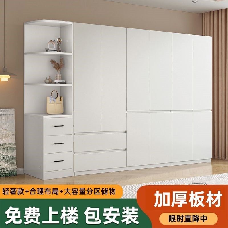 Solid wood wardrobe for home bedroom, rental property, modern minimalist small apartment, kids' closet, easy assembly storage wardrobe
