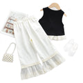 summer new girls' sleeveless tank top set - bowknot lace princess style two-piece outfit - korean style sweet