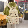 New arrival cartoon nicheeasiest for match school bag korean style girl bag style printing graffiti student women's backpack waterproof backpack