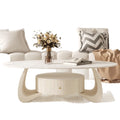 Coffee table cream style slate coffee table oval coffee table for home living room small apartment simple modern