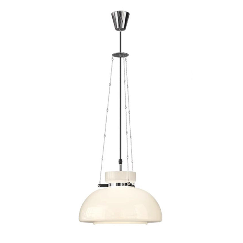 Tea room milky white glass atmosphere chandelier post-modern simple dining room study living room master bedroom American cream chandelier