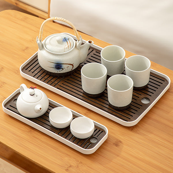 Japanese-style dry tea tray Household simple wooden double-layer drain tray Drain board Tea set Tea cup Water cup Drain tray