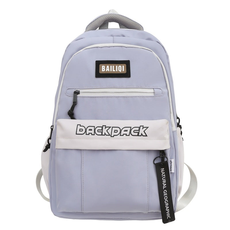 School bag female student Korean version junior high school fashion large capacity backpack female small fresh high school student backpack durable