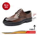 Brown height increasing shoes