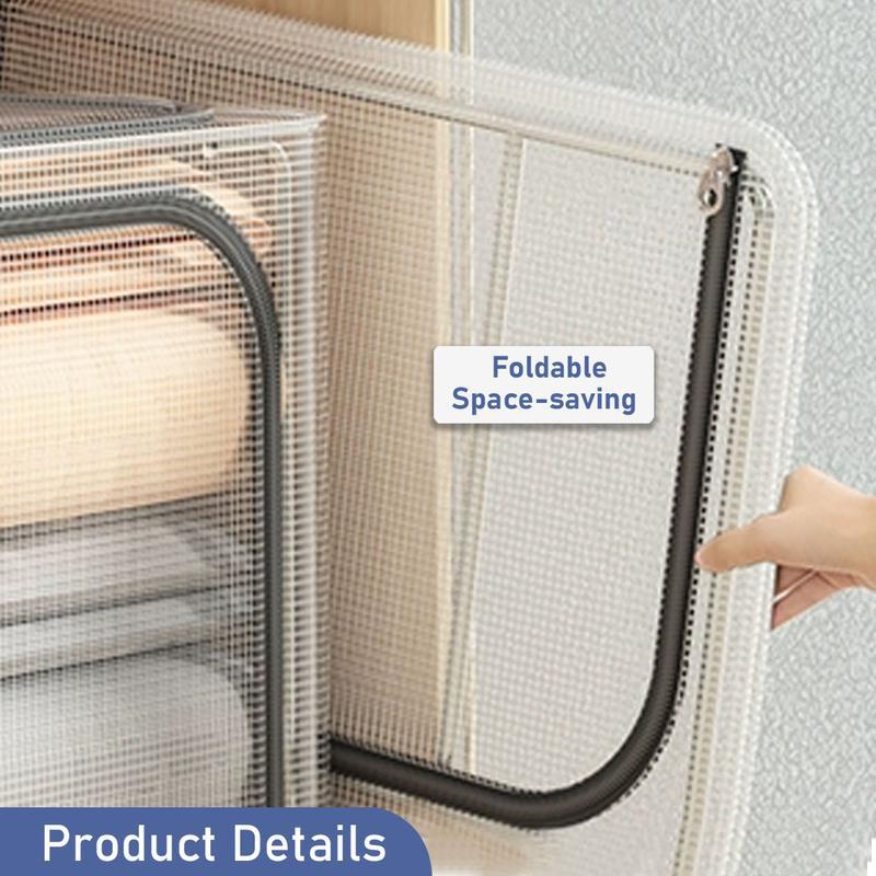 24L/66L/100L Clothes Storage Box Transparent Foldable