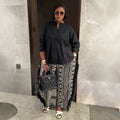 European and american cross-border african women's clothing  summer new fashion loose shirt top printed high-waisted pants set