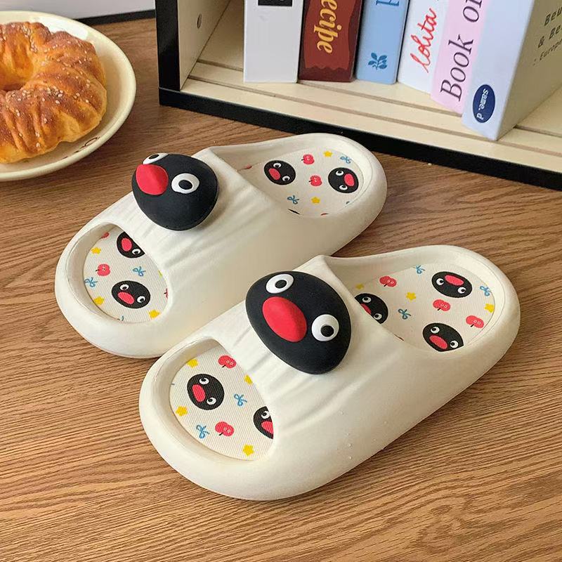 New "cloud-like" penguin slippers for women - summer outdoor wear, thick sole, soft sole, home, couple's anti-slip sandals & slippers - wholesale