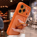 apple 17 pro max phone case, mecha style, irregular large window, iphone 15 magnetic stand