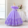 Girls' formal dress with 3d floral skirt - perfect for cross-border e-commerce, kids' princess dress, birthday parties, piano recitals, and runway shows