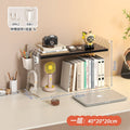 Acrylic desktop organizer, office desk pegboard, computer desk bookshelf, multi-tier storage rack with dividers
