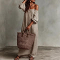 resort style dress - cross-border european & american women's clothing - casual loose one-shoulder maxi dress