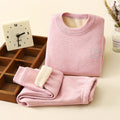 Kidsheattechintimatessuit baby oli velvet thickened autumn clothes long johns children boneless fleece-linedfall and winter pajamas