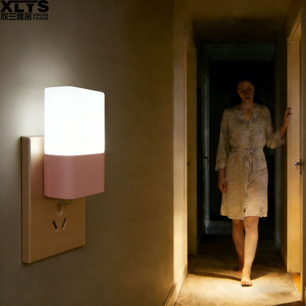 Light-controlled sensor light plug-in night light, which lights up at night, night use, bedroom bedside sleep light, energy-saving light for the elderly to wake up at night