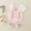 Baby clothes summer romper lightweight newborn bodysuit girl's summer fashion jumpsuit full month hundred days princess outfit