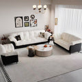 New fabric sofa for home, small apartment living room, double seater, rental property, modern minimalist straight-row lazy sofa