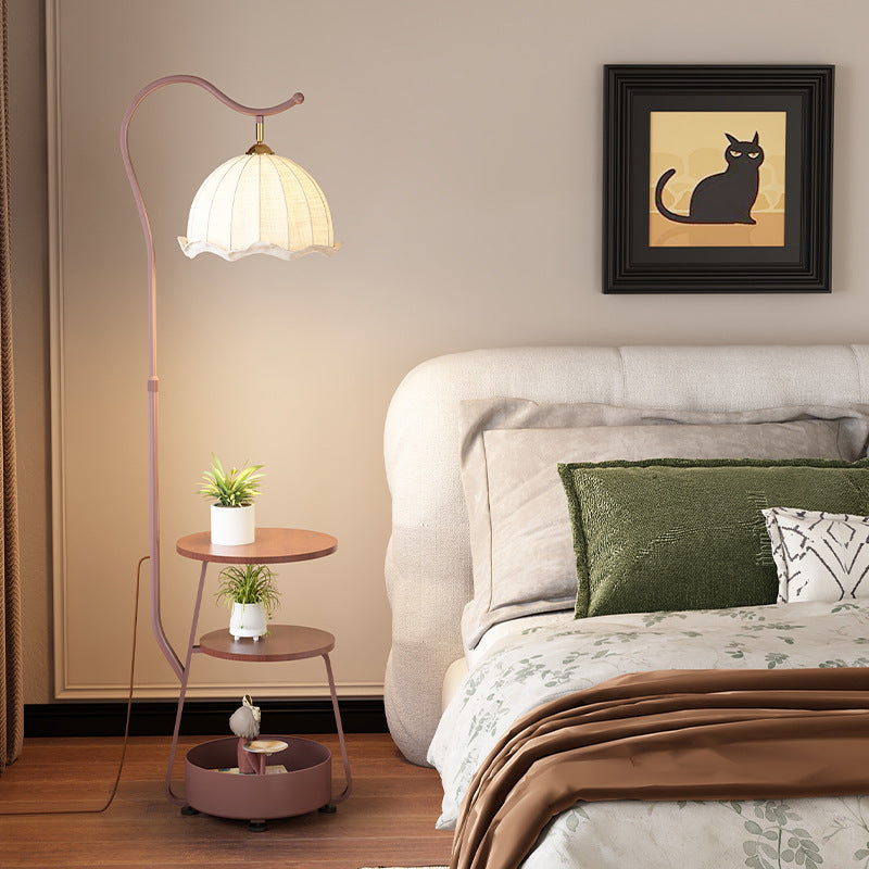 Popular medieval style storage function grapefruit floor lamp retro atmosphere lamp sunset yellow decorative lamp living room fishing lamp
